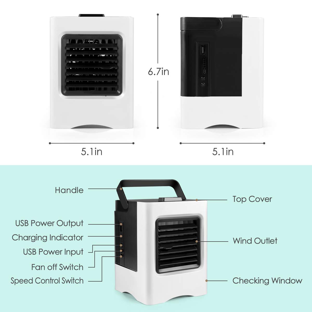 4-in-1 USB Mini Air Cooler & Humidifier