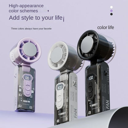 Cooling Ice Pack Handheld Fan with Rechargeable Battery