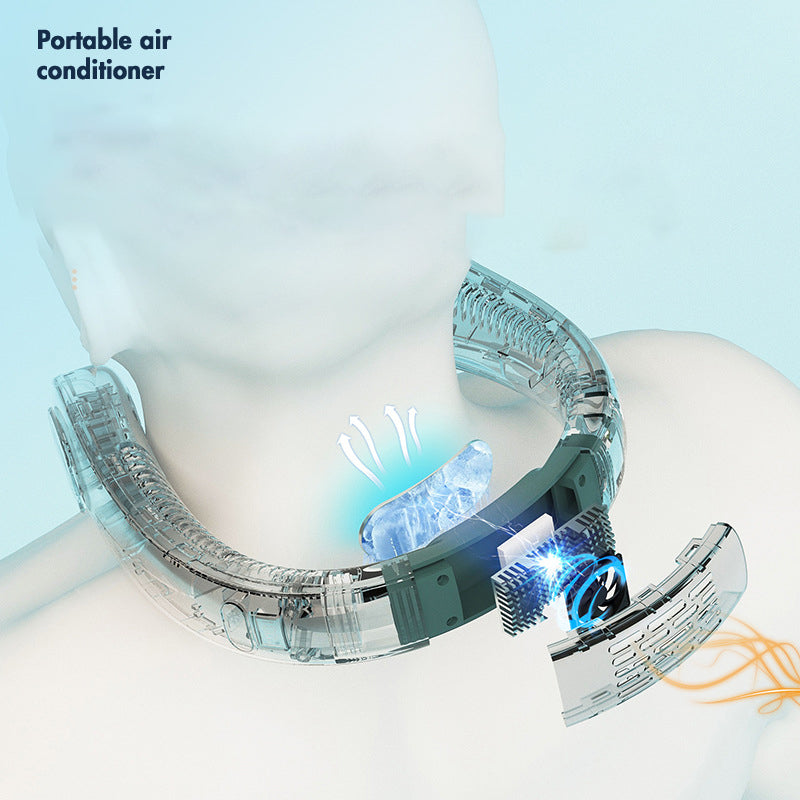 Portable Hanging Neck Fan with Hands-Free Cooling Design