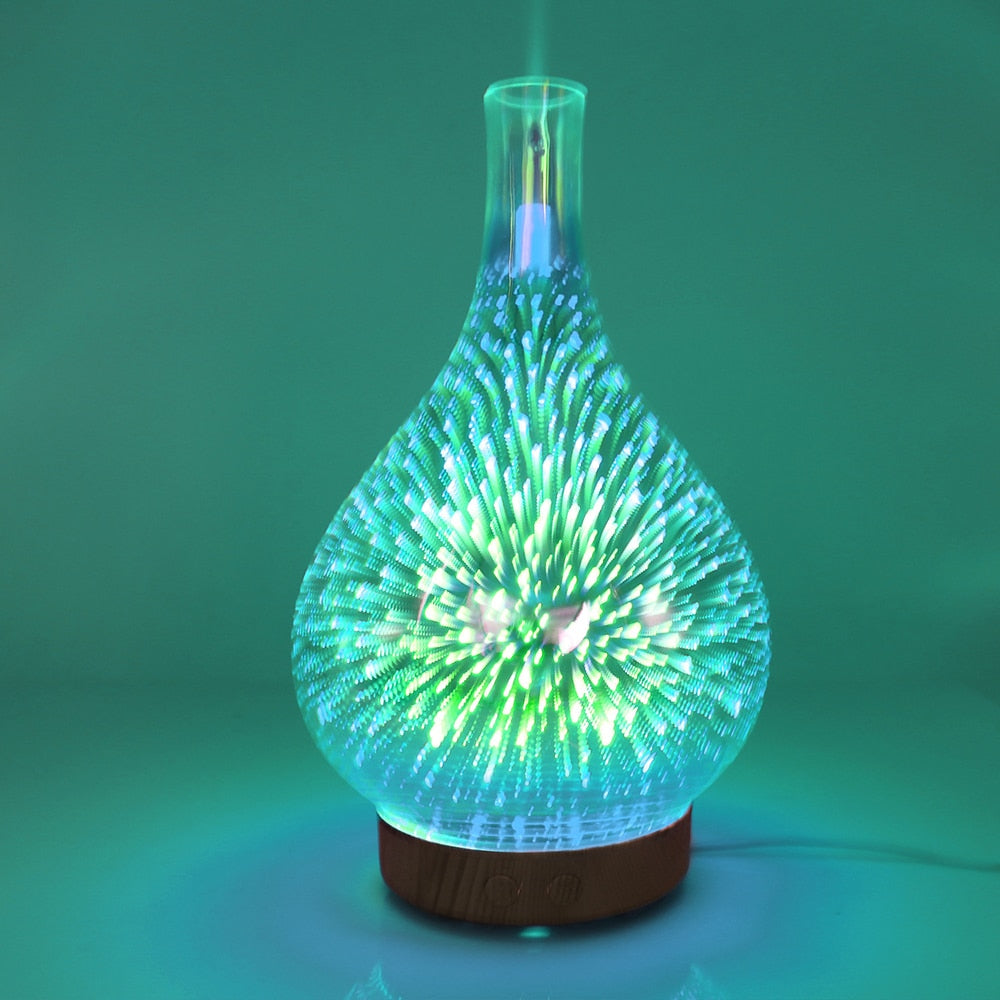 3D Fireworks LED Night Light Air Humidifier
