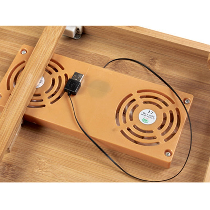 Adjustable Laptop Desk with USB Cooling Fan
