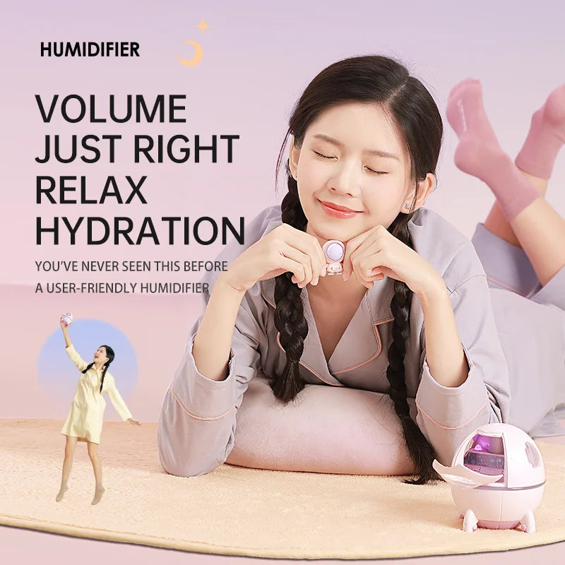 Portable Astronaut Humidifier with LED Night Light