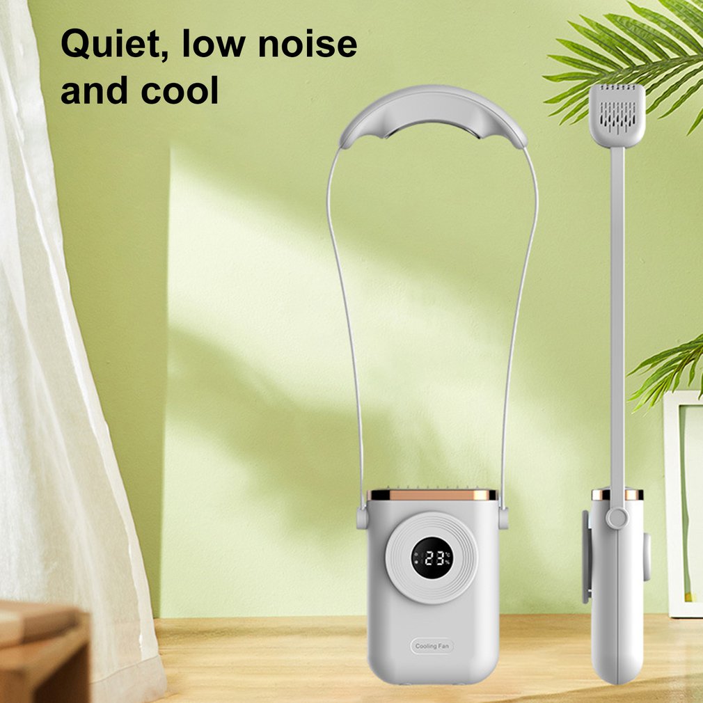 2 In 1 Hanging Neck Cooling Fan with Rechargeable Battery