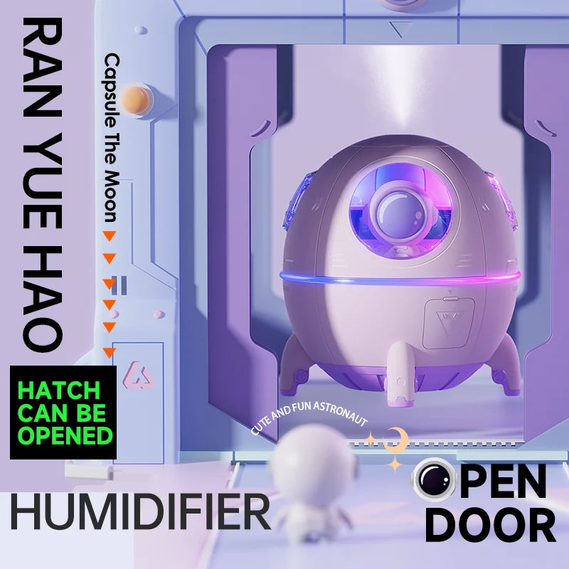 Portable Astronaut Humidifier with LED Night Light