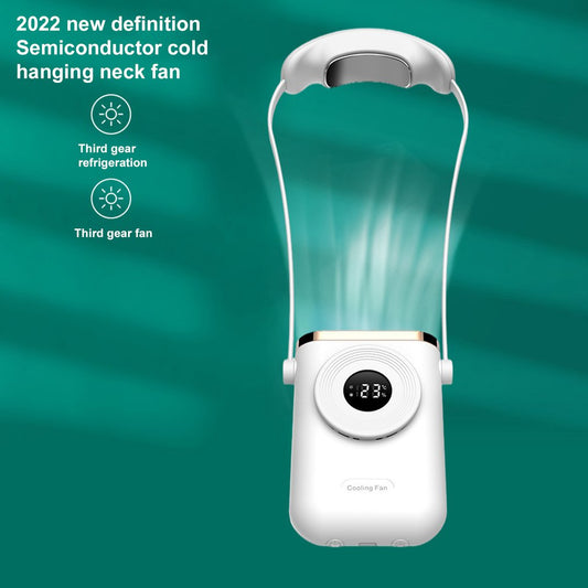 2 In 1 Hanging Neck Cooling Fan with Rechargeable Battery