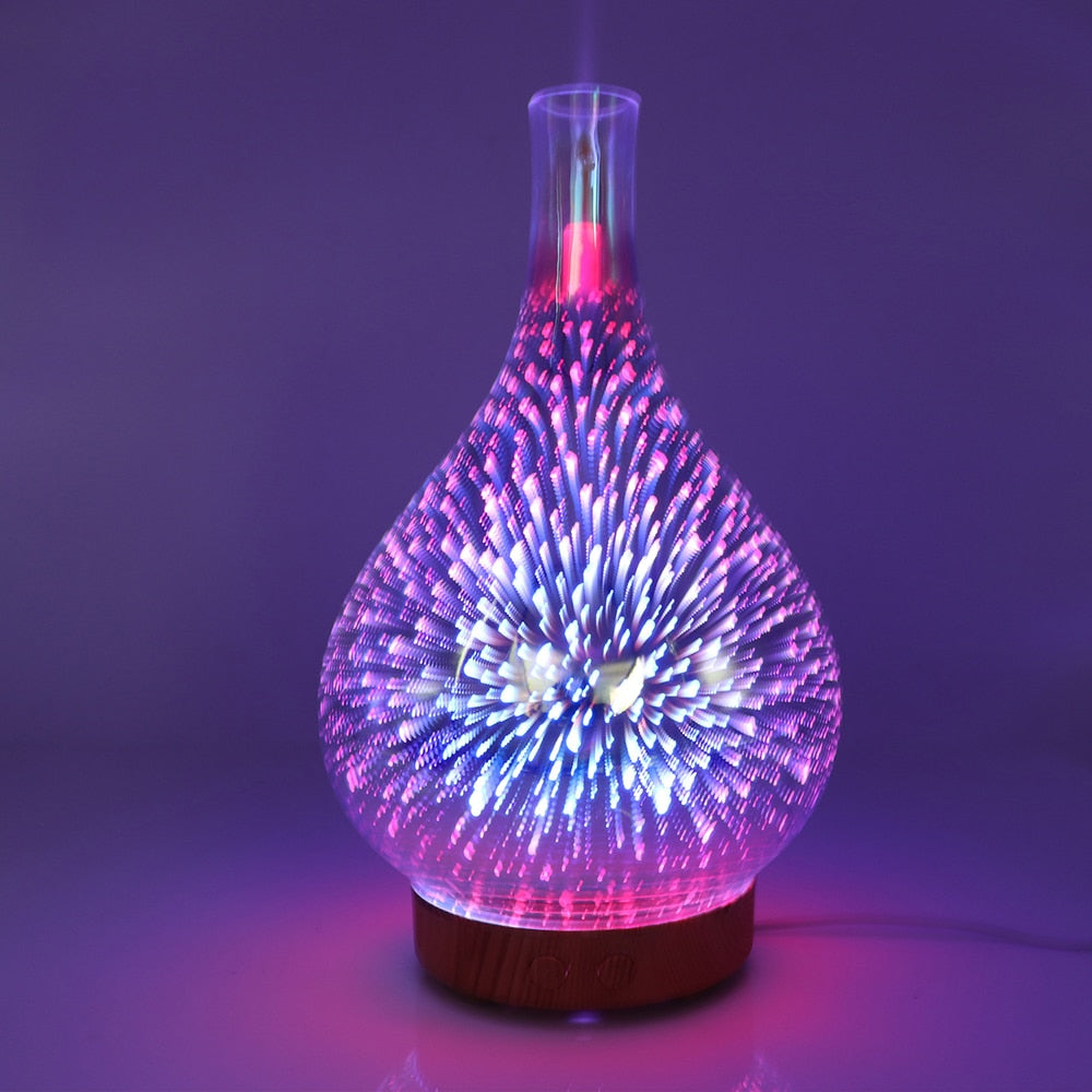 3D Fireworks LED Night Light Air Humidifier