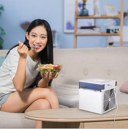 Portable Mini Air Cooler Fan with 7-Color LED Light