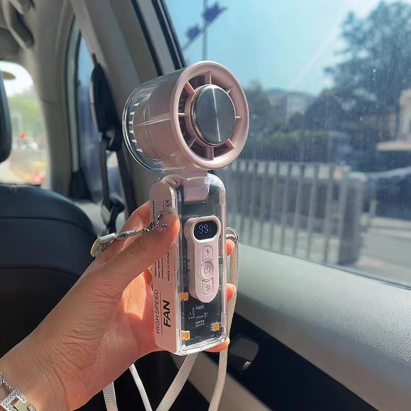 Cooling Ice Pack Handheld Fan with Rechargeable Battery
